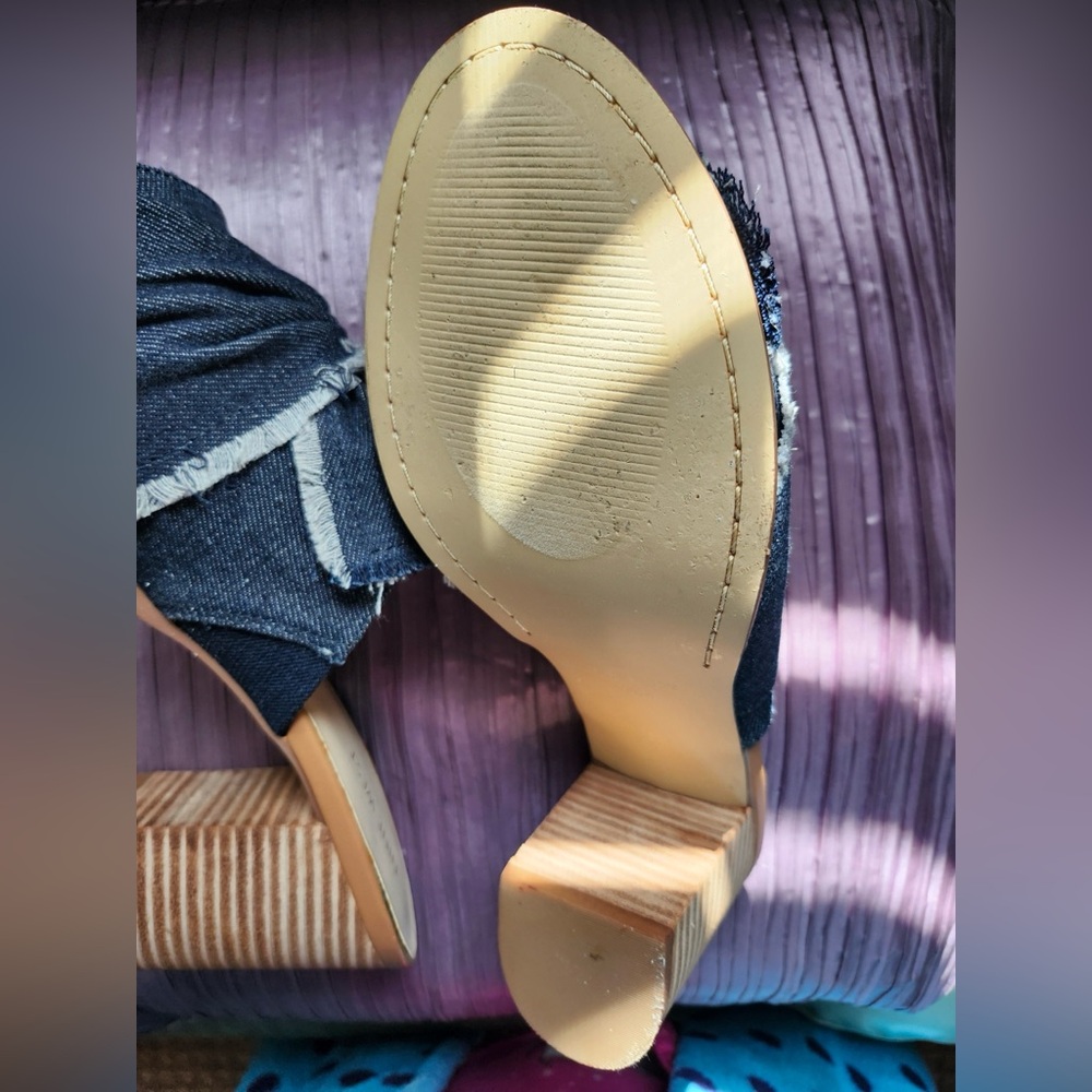 Nine West Denim Slide Sandals - Picture 2 of 4